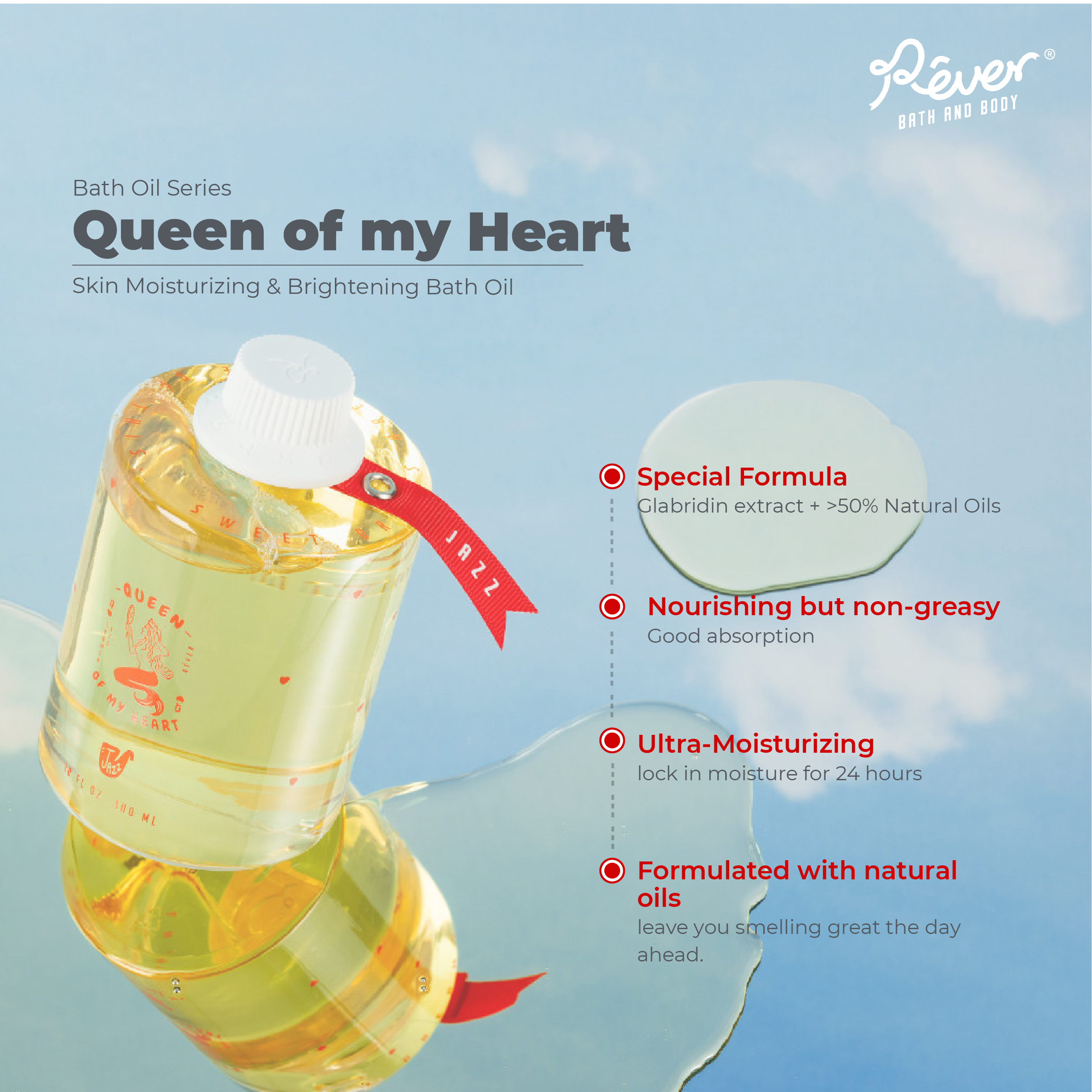 Queen of My Heart Body Bath Oil - Image 2